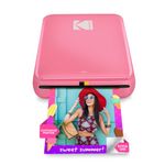 KODAK Step Instant Smartphone Photo Printer, Portable Mini Color Wireless Mobile Printer, Zink 2x3” (5.1x7.5 cm) Sticky-Back Photos, Bluetooth Compatible with iOS & Android Devices, Editing App, Pink