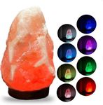 Liuliuyoyo Himalayan Salt Lamp 7 Colors Changing, USB Salt Rock Lamps,Natural Shaped, Natural Salt Rock Night Light Color changingl for Home Decor and Gift- All Natural with Wooden Base