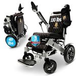 Majestic IQ-8000 Electric Wheelchairs for Adults,Foldable Lightweight Electric Wheelchair (Silver, Black Cushion)