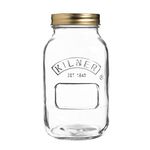 Kilner 1 Litre Round Glass Screw Top Lid Preservation Storage Jar