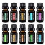 Pure Daily Care Aromatherapy Top 10 Essential Oil Synergy Blend Set – Therapeutic Grade Synergy Oil Blends – Uplift Mind, Body and Spirit – 10 x 10 Ml Blends – No Fillers & No Additives