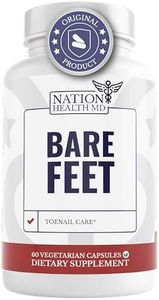 NATION HEALTH MD Bare Feet - Toenail Care - Nails Supplement with Vitamin A, Vitamin C, Oregano Powder and More - Nail Repair, Growth and Nail Care – Foot Health, 60 Capsules
