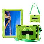 HminSen Case for Dragon Touch Notepad K10 / Max10 Plus Tablet,Silicone Case for ZONKO K105 10.1, Foren-Tek, MEIZE 10 inch Tablet with Hand Strap Shoulder Belt Rotatable Stand Cover (Green)