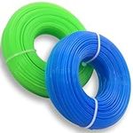 Zeqeey Nylon Round Rope Grass Weed Trimmer String Line 100m (50m x 2) longth 1.6mm 0.06 inch Diameter, 2 Roll (Green, Blue)