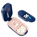 Pill Cutter, Shunshi Pill Tablet Cutter for Small or Large Pills, Pills Cut in Half Quarter for Tablet Vitamin Medicine,Portable Tablet Cutter,Cutting & Storage 2 in 1 Pill Splitter (Blue)