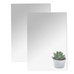 DARENYI 16"x12" Acrylic Mirror Sheet, Flexible Non Glass Body Mirror Tiles Large Self Adhesive Mirror Stickers for Bathroom Bedroom Home Wall Decor (2pcs)