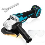 Rueqior Cordless Angle Grinder for MAKITA 18V Battery, 4-1/2" Brushless Grinder, 3 Variable Speed for Cutting, Griding, Polishing (No Battery) (12000 RPM)