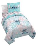 Jay Franco Disney Lilo & Stitch Full Comforter Set - 7 Piece Bedding Includes Sheet Set & Pillow Covers - Super Soft Kids Floral Bedding