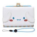 Honbay Fashion Cute Cartoon Wallet, Small Wallet, Women Ladies Short Wallet, PU Leather Tri-fold Wallet, Money Bag, Coin Cash Cards Pouch Purse, Kiss Lock Change Purse Clutch Purse, Blue, White,