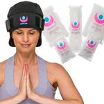 (2-Hour Cooling) Cold Cap for Migraine, Chemo, Concussion Relief, Scalp | Extra Strength, Adjustable Compression, Swappable Gel Packs. Class 1 Medical Device. Comfortable Sizes & Machine Washable