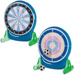 Hearthsong Jumbo 57-Inch Inflatable 2-in-1 Darts and Soccer Set with Double-Sided Scoreboard, Two Soccer Balls, Six Darts, Outdoor Play, Ages 5 and Up