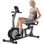 Soozier Recumbent Exercise Bike, Indoor Cycling Stationary Bike with Quiet 8-Level Magnetic Resistance, LCD Display, Adjustable Seat and Backrest for Home Gym Fitness Workout, Grey