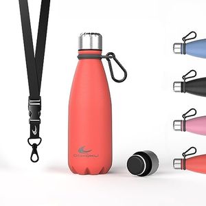 Daikoku - Botella Termica de Acero Inoxidable 350ML | A Prueba de Fugas | Bebidas Calientes por 12 Horas y Frías por 24 | Seguro y Saludable | Ideal para Senderismo, Gimnasio, Oficina | Coral