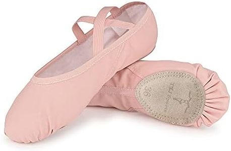 Smartodoors Girls Women's Ballet Slipper Dance Shoes Soft Ballet Shoes Ballet Flats Yoga Shoes (Adult:US 7 Inside Length:25cm,9 5/6Inch, Ballet Pink)