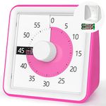 Visual Timer with Protective Case, 60-Minute Countdown Timer for Kids Autism ADHD Classroom Home Office, Countdown Clock for Teaching Work Meeting, Pomodoro Timer for Time Management Education, Pink