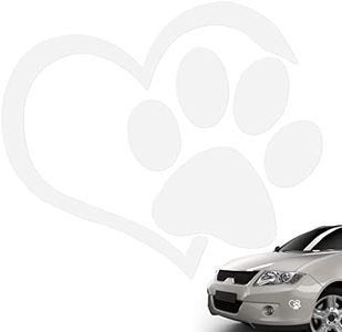 Paw Print Car Decal, Waterproof Heart Paw Decal Vinyl Sticker, Dog Paw Print Stickers for Car Win-dows, Cute Love Dog Paw Stickers for Trucks Walls Laptop Decoration, Pet Sticker for Restaurants