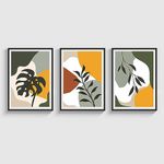 COLOSSAL ART HOUSE Modern Boho Minimalist Wall Art Poster Frame (13x17 Inch Black) - Set of 3