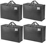 VENO 4 Pack Storage Moving Bags, Organizer Bag, Storage Tote, Zipper On Top, Sturdy, Carrying Bag, Camping Bag for Clothes, Bedding, Comforters, Pillows (27 Gallon Dark Gray, 4 Pack)