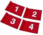 X·CELLENT Numbered Solid Golf Flags with Tube Inserted,8'' L x 6''H Mini Putting Green Flags for Yard Indoor Outdoor Backyard Garden, 420D Nylon Pin Flag (Red Flags 4 Sets #1,2,3,4)