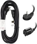 EP 25 Ft Flat Plug Extension Cord, 16 AWG 3 Prong Grounded Black Low Profile Extension Cable for Indoor, UL Listed