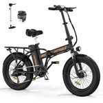 HITWAY Electric Bike for Adults, 20" x 4.0 Fat Tire Ebike with 750W Motor, 48V/15Ah Foldable Electric Bike, E Bike Long Range for Mountain Beach Snow, 7-Speed Electric Bicycle