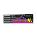 PRISMACOLOR PREMIER Marker Art, Assorted Marker Fineline + Brush Tip + Chisel Tip, Set of 4, Black (1738861)
