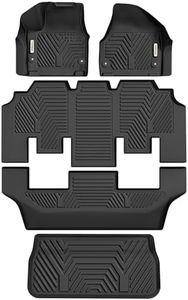 YITAMOTOR Floor Mats Fit for 2017-2024 Chrysler Pacifica 7or 8 Passenger Model (No Hybrid Models), All Weather TPE Included 3 Row Floor Liner and Cargo Mat, Black