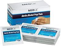 Alcohol Prep Pads, Sterile, Medium, 2-Ply Cotton Gauze - Individually Wrapped (400 Count)