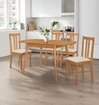 Hallowood Furniture Aston Extending Dining Table and Chairs Set 4, Butterfly Table and Chairs, Light Oak Wooden Extendable Dining Table & Chairs, Dining Room Sets for Home & Cafe