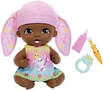 My Garden Baby - Bambola Junior Coniglietto Blu da 30 cm con Completino 2 in 1, Cappello Azzurro e Accessori, Giocattolo per Bambini 2+ Anni, HGC11