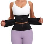 Waist Trainer for Women Waist Cincher Trimmer Sport Girdle Underbust Corset Tummy Control Hourglass Body Shaper (Black, M)