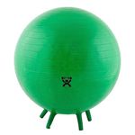 CanDo Non-Slip Inflatable Exercise Ball with Stability Feet, Green, 25.6"