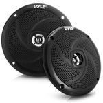 Pyle 5.25” Marine Speakers – Waterproof Wakeboard Tower Audio System, 180W Weather-Resistant Outdoor Stereo, Low-Profile Slim Design, Boat & ATV Compatible – 1 Pair (Black)