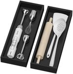 Lixple Bamboo Drawer Organizer, Extra Large Silverware Organizer for Kitchen Drawer, Stackable Utensil Organizer, 2 Pcs Toilet Tank Topper Tray, Wooden Toilet Paper Basket (Black, 17 X 6 X 2 Inch)