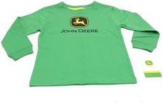 John Deere Little Boys' Long Sleeve Trademark Tee Green Child, Green, 5-6 Years