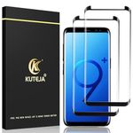 Kuteja Tempered Glass Screen Protector for Samsung Galaxy S9 Plus [Pack of 2], 9H Hardness Film, Anti-Scratch, Ultra Clear, 3D Full Coverage Tempered Glass Screen Protector for Galaxy S9 Plus