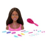 Barbie Doll Styling Head, Brown Hair with 20 Colorful Accessories, Doll Head for Hair Styling