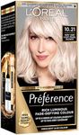 L'Oreal Paris Preference Hair Dye, Luminous Permanent Rich Hair Colour, Long Lasting Brilliance, Achieve Radiant, Salon-Inspired Results, Shade: 10.21, Stockholm