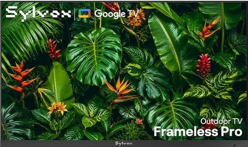 SYLVOX 55'' Full Sun Outdoor TV, 2,000-Nit 4K UHD Anti-Glare, IP56 Weatherproof, Premium Ultra-Narrow Bezel, Smart Google TV, All-Metal Durable for Poolside & Uncovered Areas (Frameless Pro, 2026)