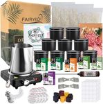 FAIRYELF Candle Making Kit with Wax Melter, Complete Candle Making Supplies, Soy Candle Wax Kit for Kids, Beginners, Adults, Including Electronic Stove, Soy Wax, Melting Pot, Rich Scents and Dyes (with wax melting furnace)