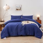 BOHOPOPM Ultra-Soft Bedding King Size Comforter Set - Cozy Washed PolyCotton Fabric - Lightweight but Warm All Season Use - Comfortable Bed Down Alternative Blanket Comforter with Pillowcase,Navy Blue