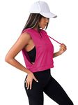 SweatyRocks Women's Sleeveless Workout Top Gym Activewear Crop Tank Top Open Side Shirt for Athletic Exercise Running, Hot Pink, X-Large