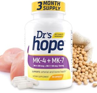 Dr’s Hope Vitamin K2 MK7 with Vitamin K2 MK4, 3-Month Supply High-Potency K2 Vitamin Supplement MK-7 for Bone Health & Cardiovascular Health, 90 Vegan Capsules, Made in The USA