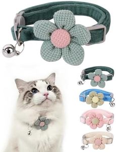 Breakaway Cat Collar with Bells - Adjustable Kitten Collar, Cute Cat Collar (Green)
