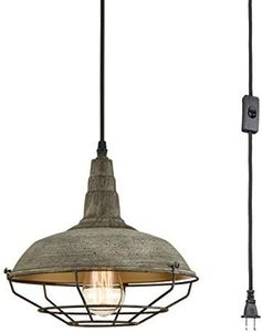DANSEER Farmhouse Plug in Pendant Light with 16 Feet Hanging Cord Hanging Lighting Fixture