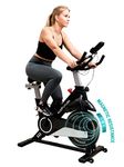 Acefuture Magnetic Resistance Exercise Bike for Home Use Stationary Bikes with 13.6kg Flywheel, Indoor Cycling Workout Bike with Hand Pulse, Fitness Tracker and Tablet/Water Bottle Holder, Black