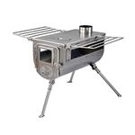 Winnerwell Woodlander Double-View Large Tent Stove | Portable wood Burning Tent Stove for Tents, Shelters, and Camping | 1500 Cubic Inch Firebox | Stainless Steel Construction | Includes Chimney Pipe