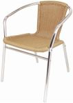 Bolero U422 Aluminium Wicker Chair, Stackable (Pack of 4)