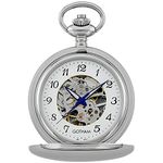 Gotham Men's Silver-Tone 17 Jewel Mechanical Double Cover Pocket Watch # GWC14050SA