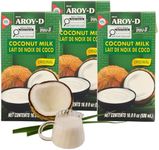 Aroy D Coconut Milk (UHT) 500ml *3 Packs, 99.95% Coconut Milk. 22% Fat. (500ml*3packs)